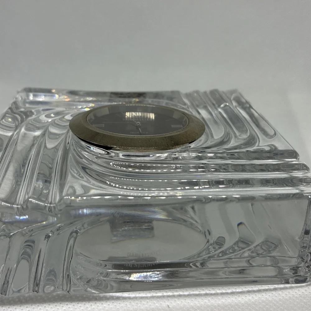 Marquis by Waterford Crystal Black Dial Clock Quartz – Running!